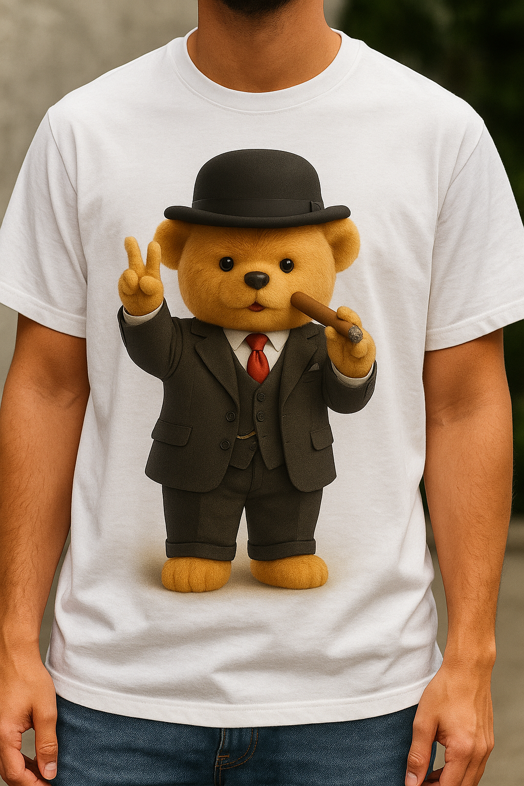 Gentleman Bear Graphic T-Shirt